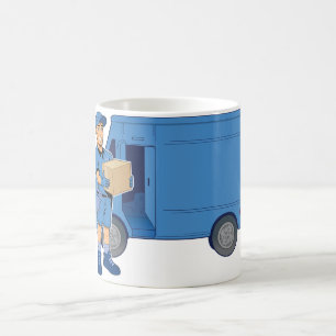 Delivery Man And Van Coffee Mug