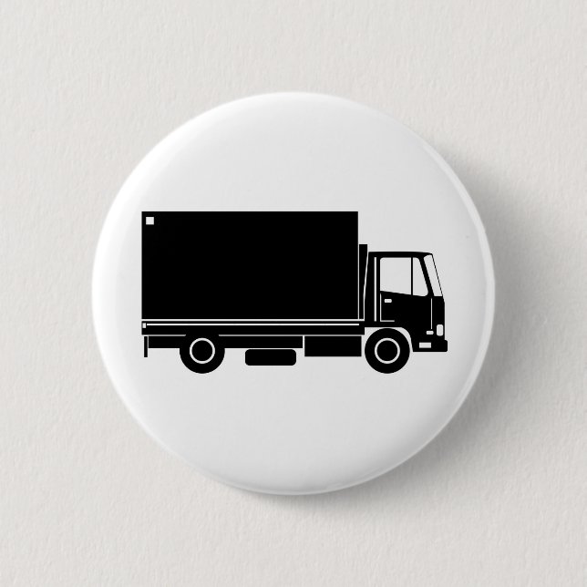 delivery moving truck van lorry 2 inch round button (Front)