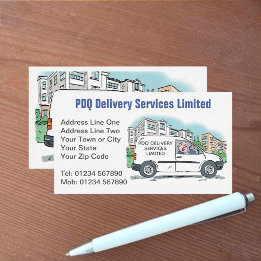 Delivery Services with Name on Company Van Business Card