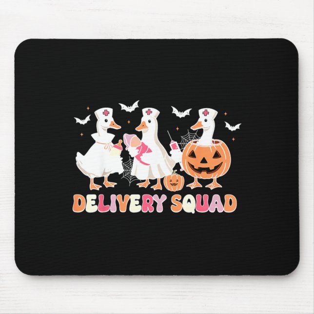 Delivery Squad Halloween Goose Spooky Labour Mouse Pad (Front)