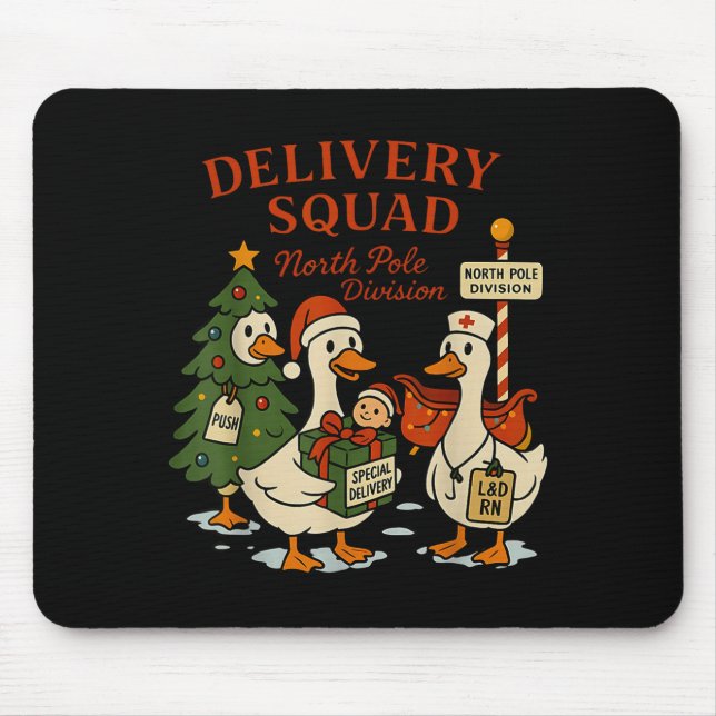 Delivery Squad Labor And Delivery Nurse Christmas  Mouse Pad (Front)