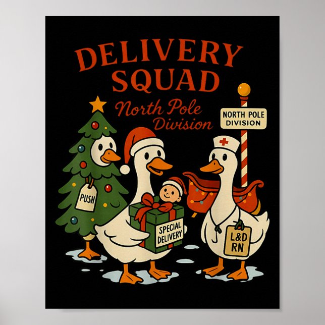 Delivery Squad Labor And Delivery Nurse Christmas  Poster (Front)
