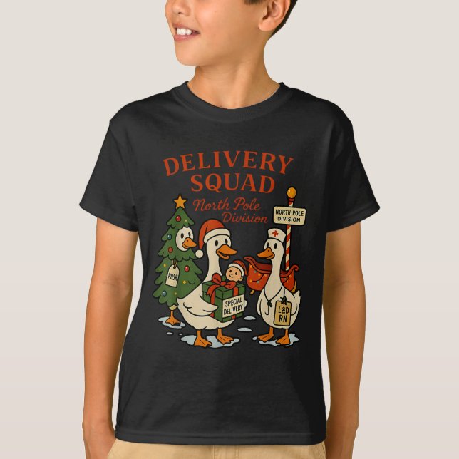Delivery Squad Labor And Delivery Nurse Christmas  T-Shirt (Front)