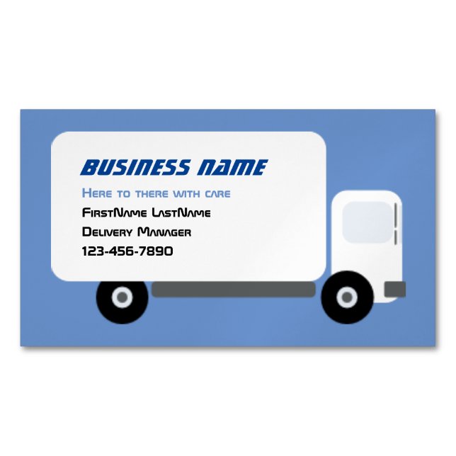 Delivery truck 	Magnetic business card (Front)