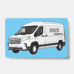 Delivery van cartoon illustration badge