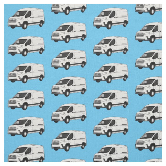 Delivery van cartoon illustration fabric (Swatch)