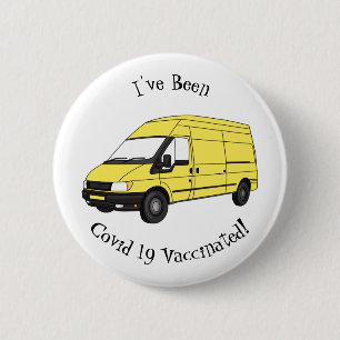 Delivery van illustration 2 inch round button