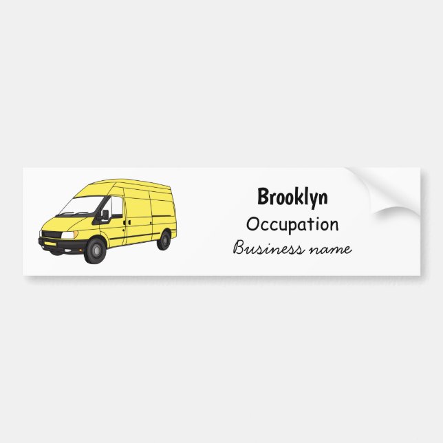 Delivery van illustration bumper sticker (Front)