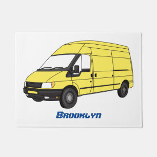 Delivery van illustration doormat