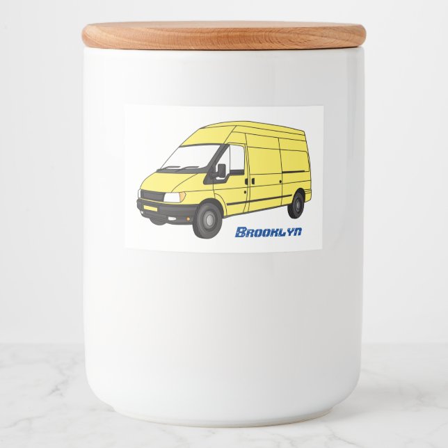 Delivery van illustration  food label (Front)