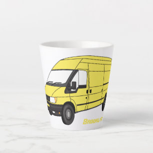Delivery van illustration latte mug