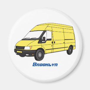 Delivery van illustration magnet