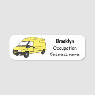 Delivery van illustration name tag