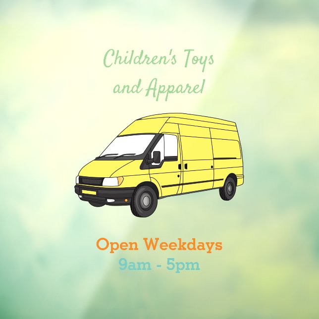 Delivery van illustration window cling (Sheet 3)