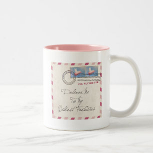 Delivery Yourself Via Flying Pig Two-Tone Coffee Mug