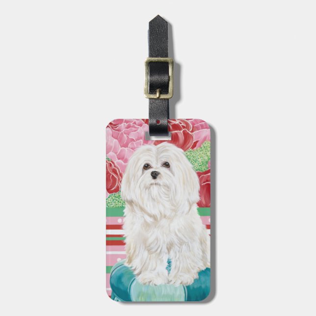 Della Rose Maltese Luggage Tag (Front Vertical)