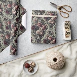 🩸 Dellamorte Dellamore – Gothic Floral Design Wrapping Paper