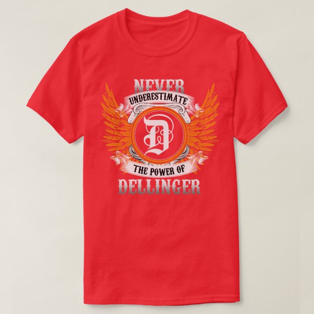 Dellinger Name Shirt Never Underestimate The Power (Design Front)