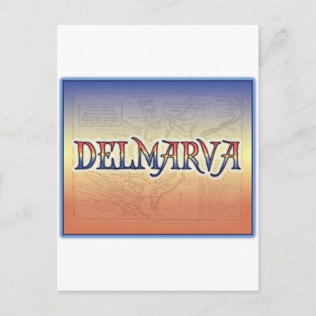 DelMarVa Antique Map Postcard (Front)