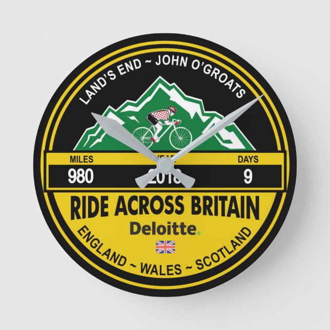 Deloitte RIDE ACROSS BRITAIN 2018 Round Clock (Front)