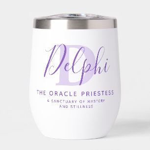 Delphi name meaning and monogram purple text