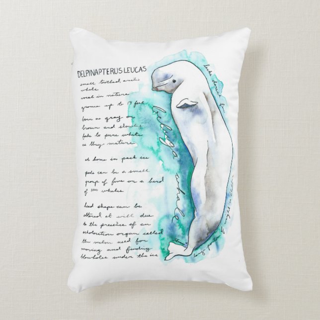 Delphinapterus Leucas Beluga Whale Pillow (Front(Vertical))