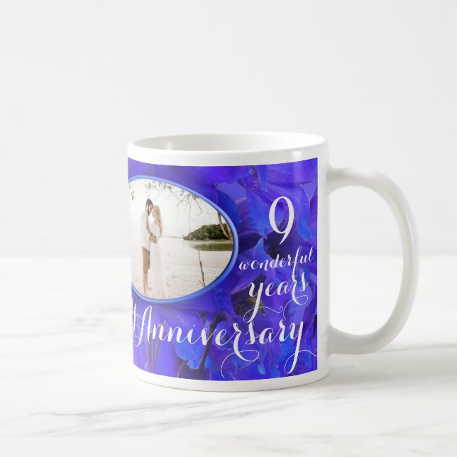 Delphinium Anniversary photo mug (Right)