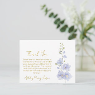 Delphinium Bereavement Thank You Card