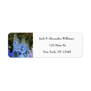 Delphinium Blue Rustic Floral Return Address