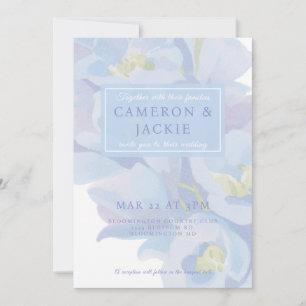 Delphinium Blue Wedding  Invitation