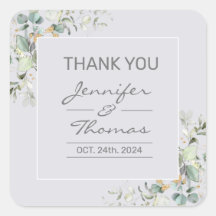 Delphinium Colour & Green Leaves Square Sticker