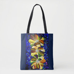 Delphinium flowers painting tote bag