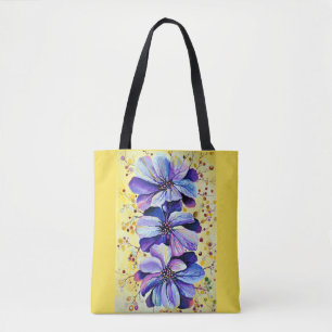 Delphinium flowers painting tote bag