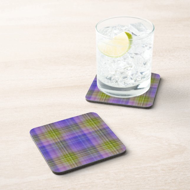 Delphinium Plaid Coaster Set (Right Side)