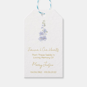 Delphinium Simple Seed Packet Funeral Gift Tags