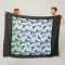 Delphiniums and Butterflies on Sky Fleece Blanket