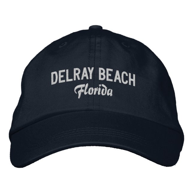 Delray Beach Florida Embroidered Baseball Hat (Front)