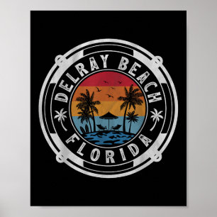 Delray Beach Florida Summer Vacation Vintage Sunse Poster