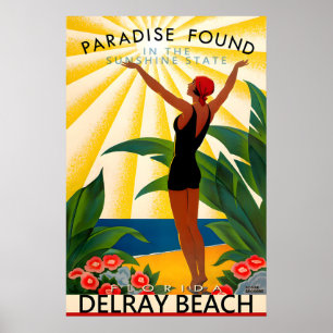 Delray Beach Florida Travel Poster New Palm Beach
