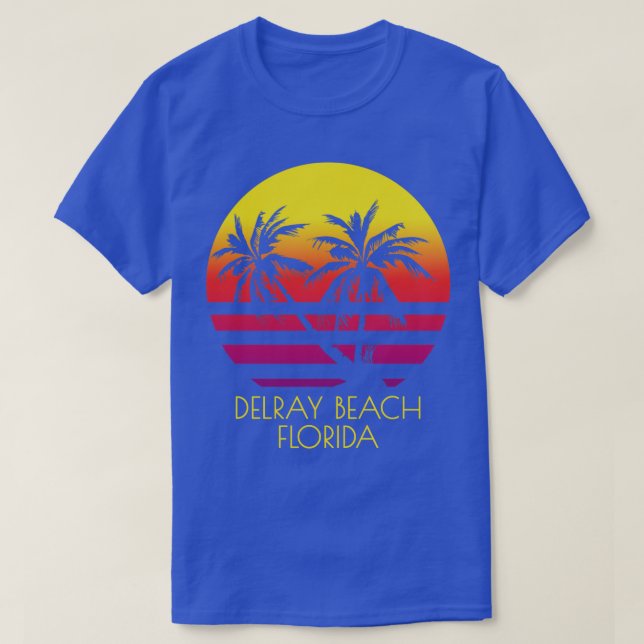 Delray Beach Florida Tropical Palm Trees Vacation  T-Shirt (Design Front)