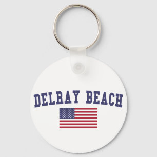 Delray Beach US Flag Keychain