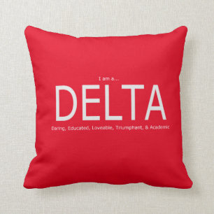 Delta Description - Red Throw Pillow