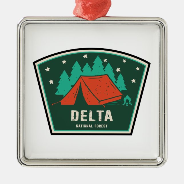 Delta National Forest Camping Metal Ornament (Front)