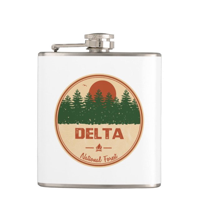Delta National Forest Hip Flask (Front)