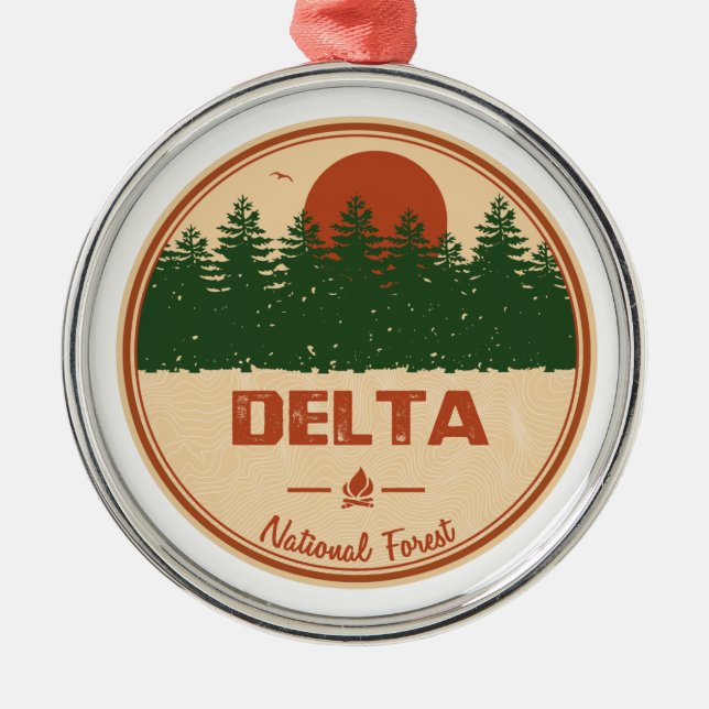 Delta National Forest Metal Ornament (Front)