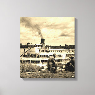 Delta Queen Steamboat Mississippi River Art Canvas Print