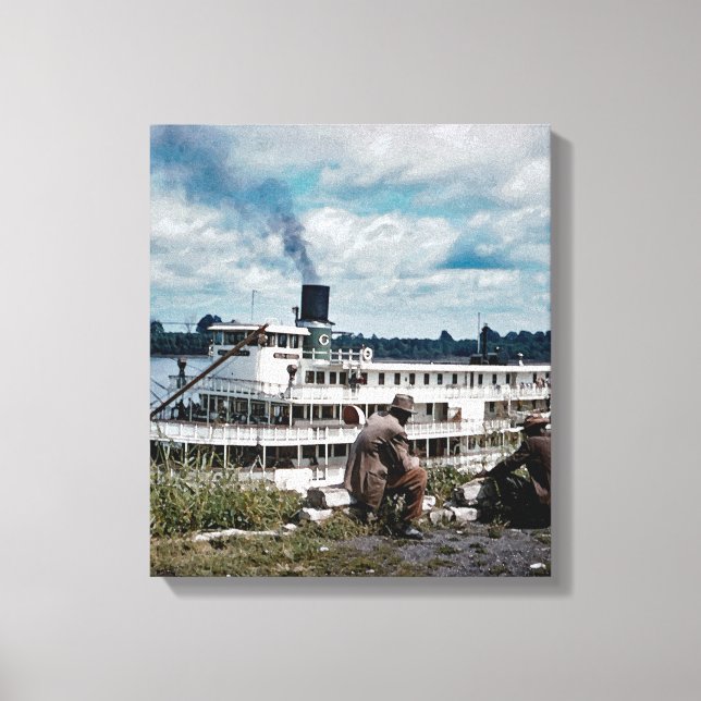 Delta Queen Steamboat  Mississippi River Art Canvas Print (Front)