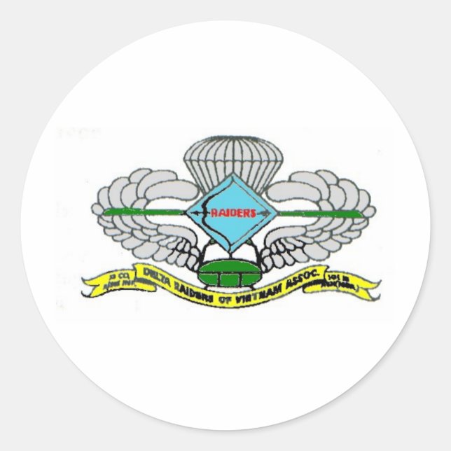DELTA RAIDERS CLASSIC ROUND STICKER (Front)