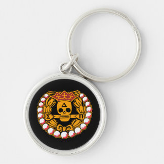 Delta Sigma Pi Skull Badge Keychain