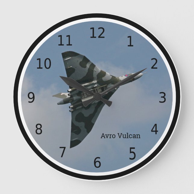 Delta Wing Bomber, Avro Vulcan, personalizable Large Clock (Front)